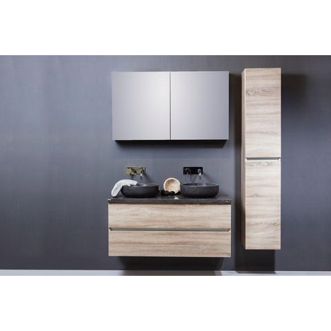 Forzalaqua Verona vasque à poser 40x40x12cm Ronde Pierre naturelle Pierre bleue adoucie FO100005